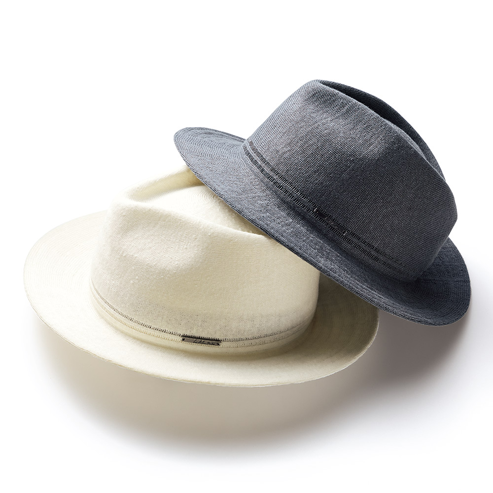 Les Belles Modes/ベル・モード 洗えるリネン混 中折れハット ニット帽 キャスケット 163703