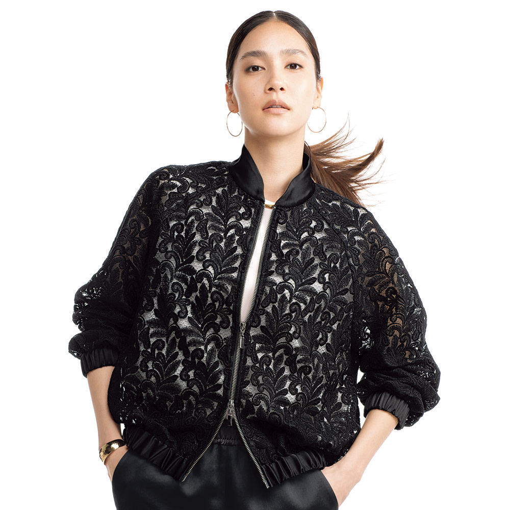 押田比呂美コラボ エンブロイダリー レース ブルゾン ブルゾン ジャケット 163801