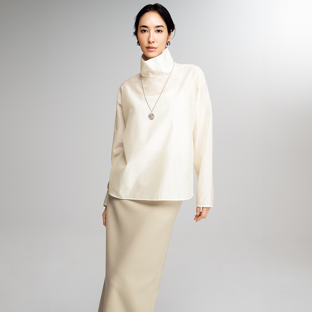 大西真理子コラボ コットンシルクオーガンジー ブラウス ブラウス シャツ 164101