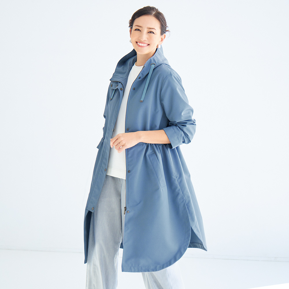 はっ水加工 フーデッドデザイン コート スタンドカラーコート コート 164401