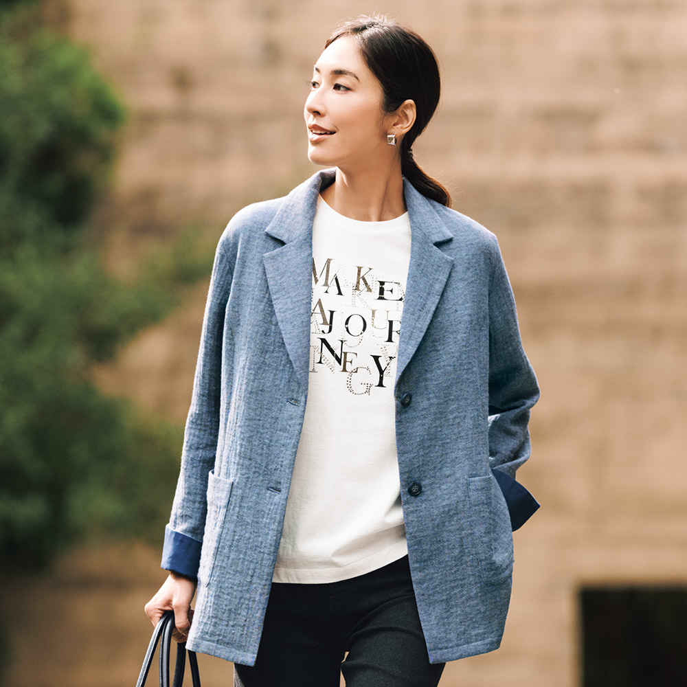 イタリア素材 コットンリネン混 ジャケット テーラードジャケット ジャケット 164801