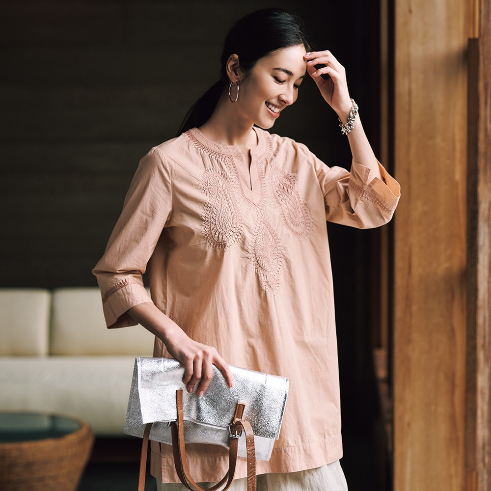 刺しゅう使い カフタン チュニックブラウス ブラウス シャツ 164902