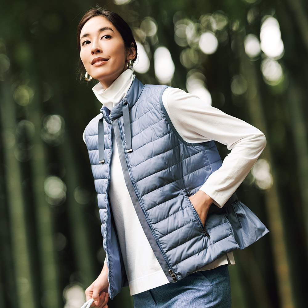 ペプラムデザイン 中わた入り ベスト ベスト ジレ ジャケット 165401