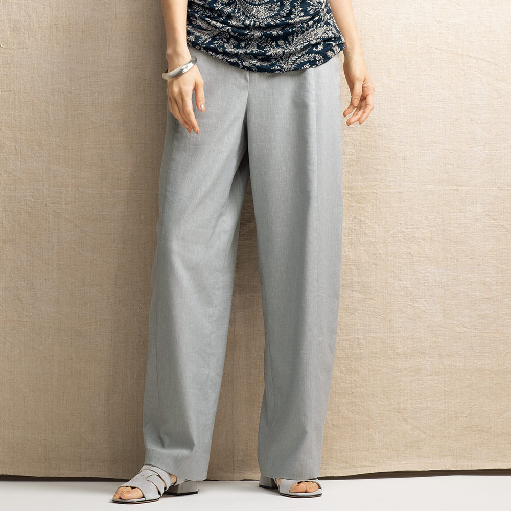 ≪股下丈68cm≫ リネン混 バレルデザイン パンツ ワイドパンツ パンツ 165602