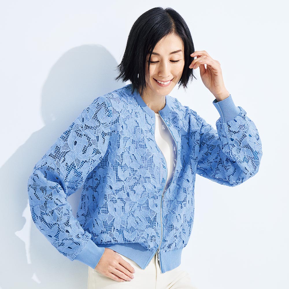 レース刺しゅう ジップブルゾン ブルゾン ジャケット 166201