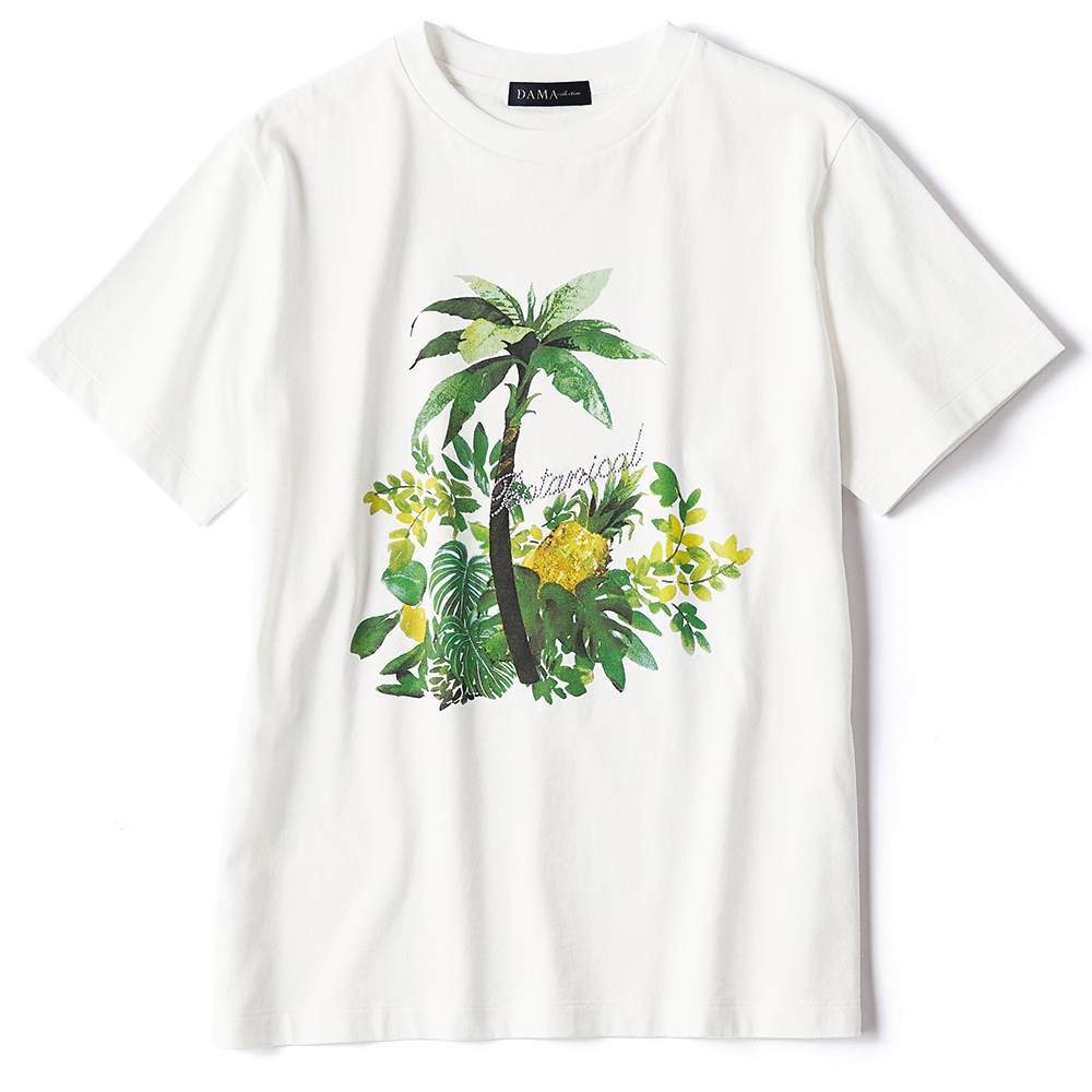 ボタニカル柄プリント Tシャツ Tシャツ カットソー 167102