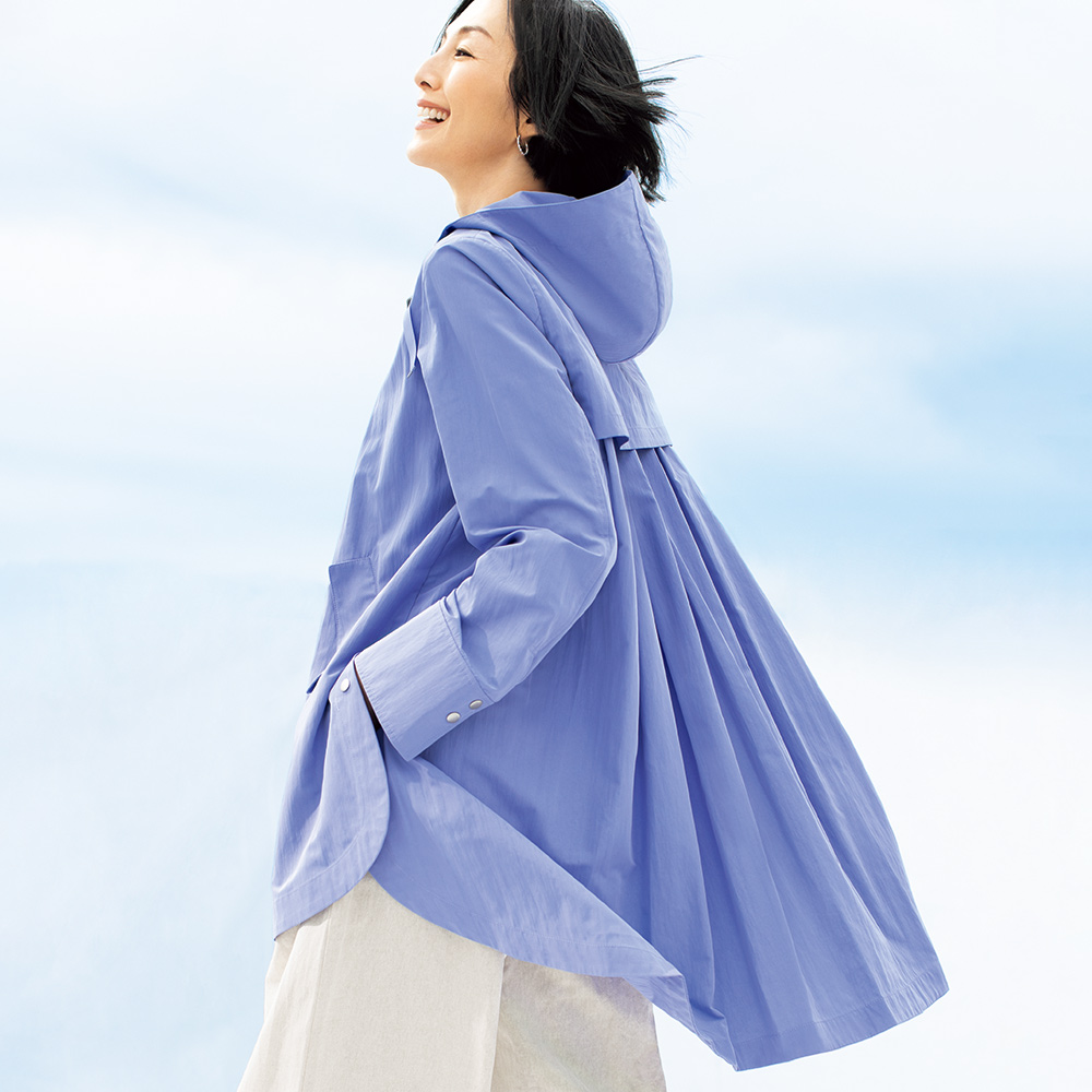 バックフレアー はっ水 フーデッド コート スプリングコート 春コート コート 167401