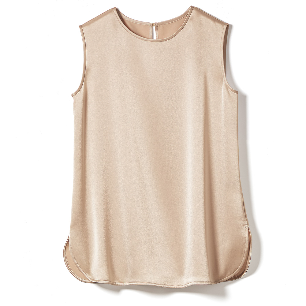 トリアセテート混 サテン タンクトップ キャミソール タンクトップ Tシャツ カットソー 167702