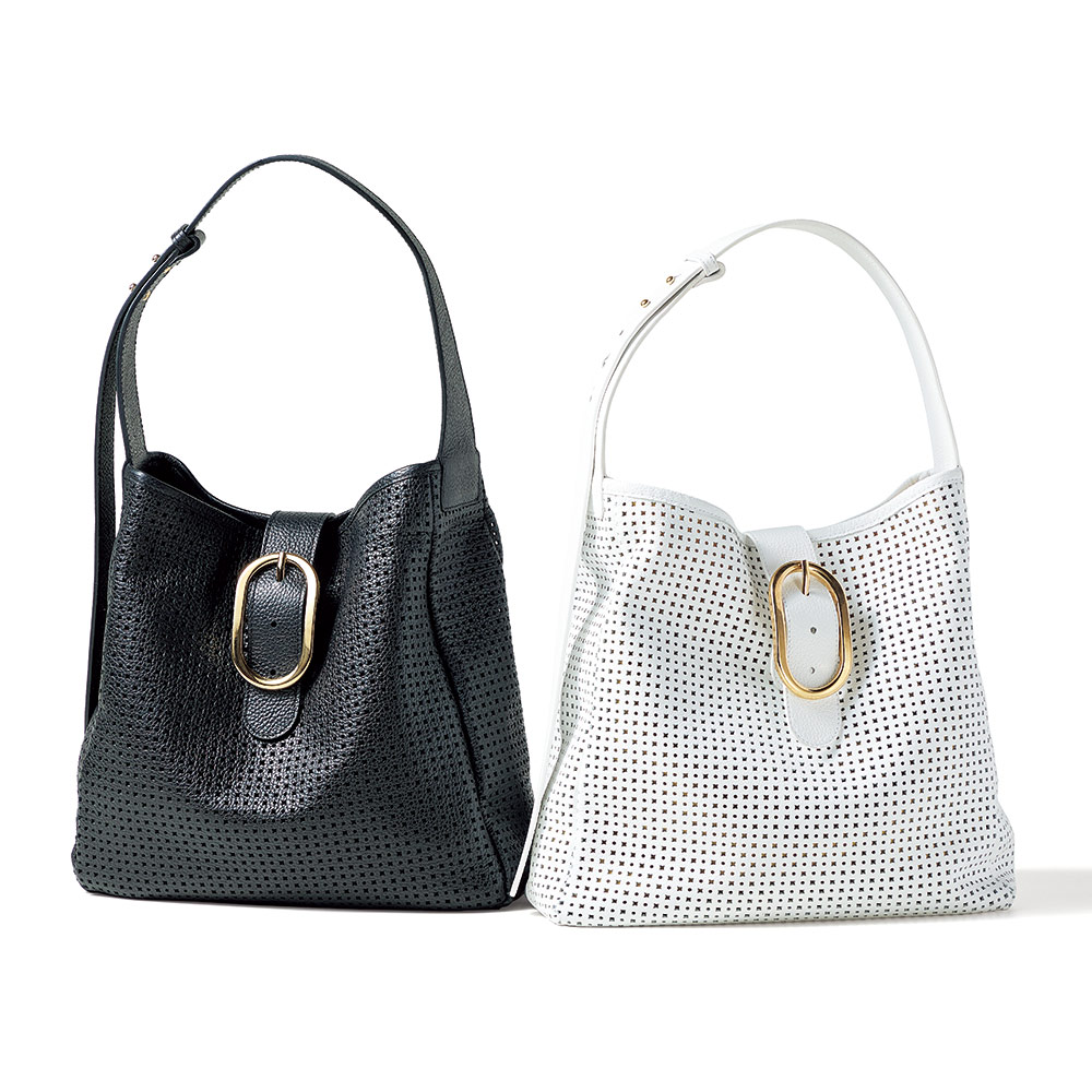 CLAUDIA/クラウディア パンチングレザー ショルダーバッグ （イタリア製） レザーバッグ 革バッグ バッグ 186201