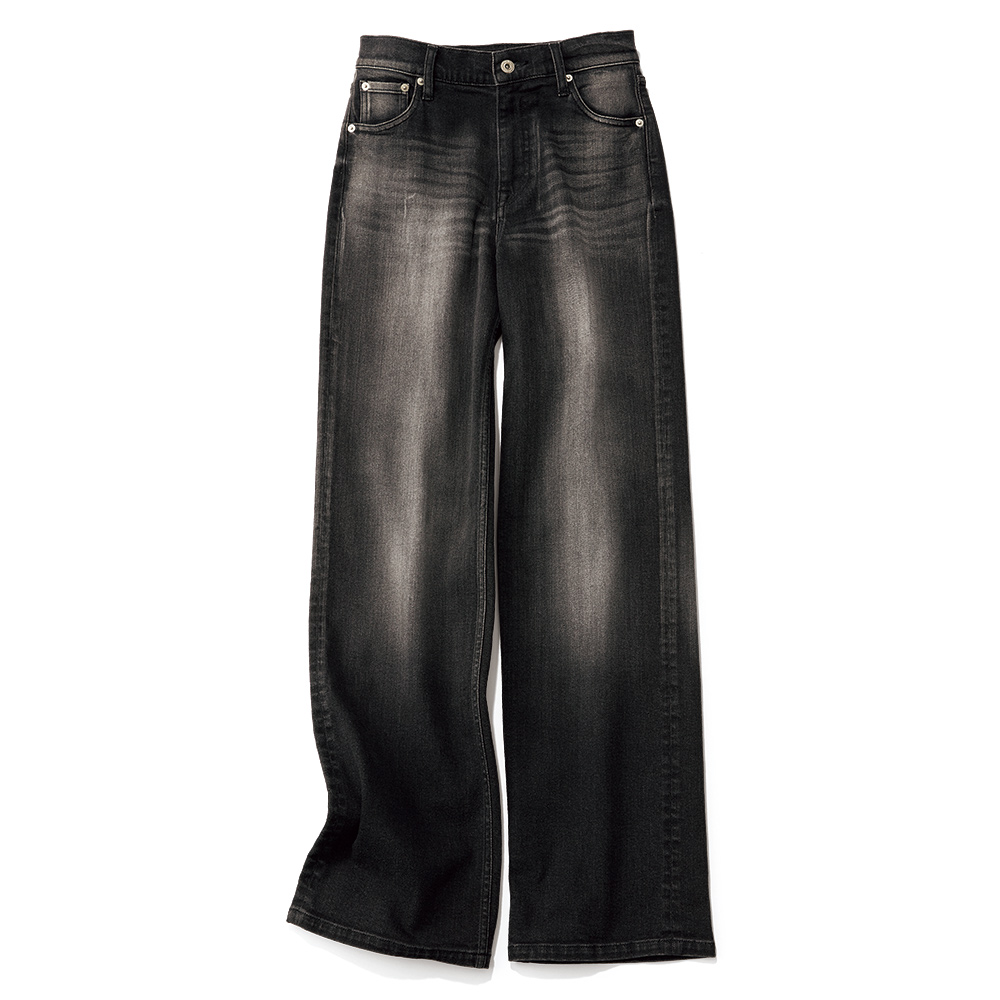≪股下丈74cm≫ ウォッシュ加工 ストレート デニムパンツ ジーンズ デニムパンツ パンツ 215502