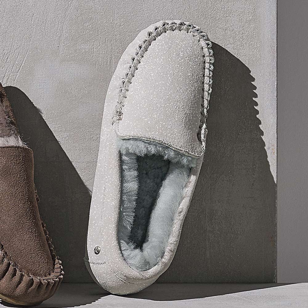 EMU/エミュ ムートン モカシン メタリック 通販 - ディノス UGG レザー スニーカー グレー 本革 24 23.5 23