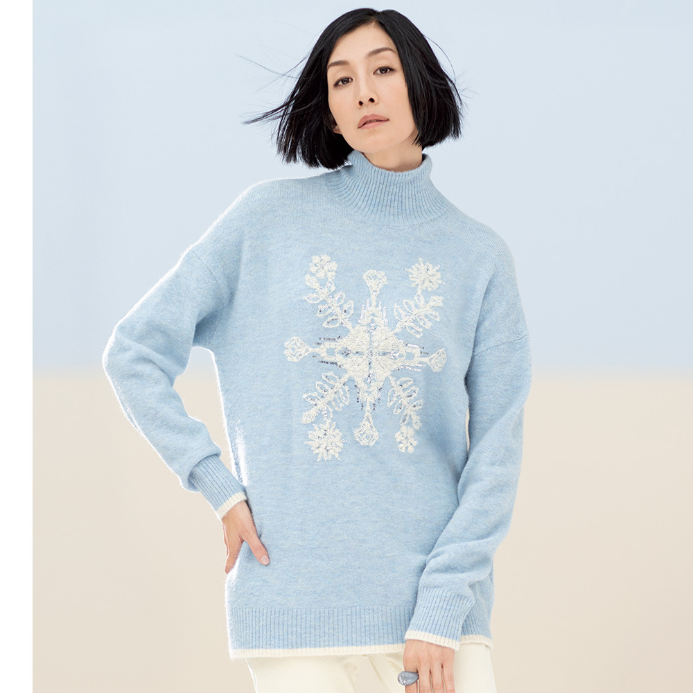 イタリア糸 アルパカ混 スノーモチーフニットプルオーバー 通販 - ディノス 