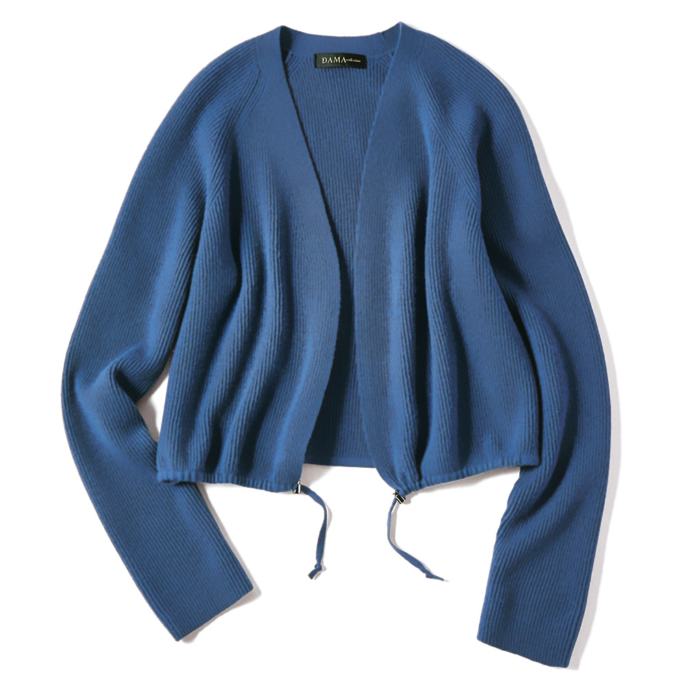 ウールカシミヤ 畦編み Vネック カーディガン ニットカーディガン ニット セーター 126301