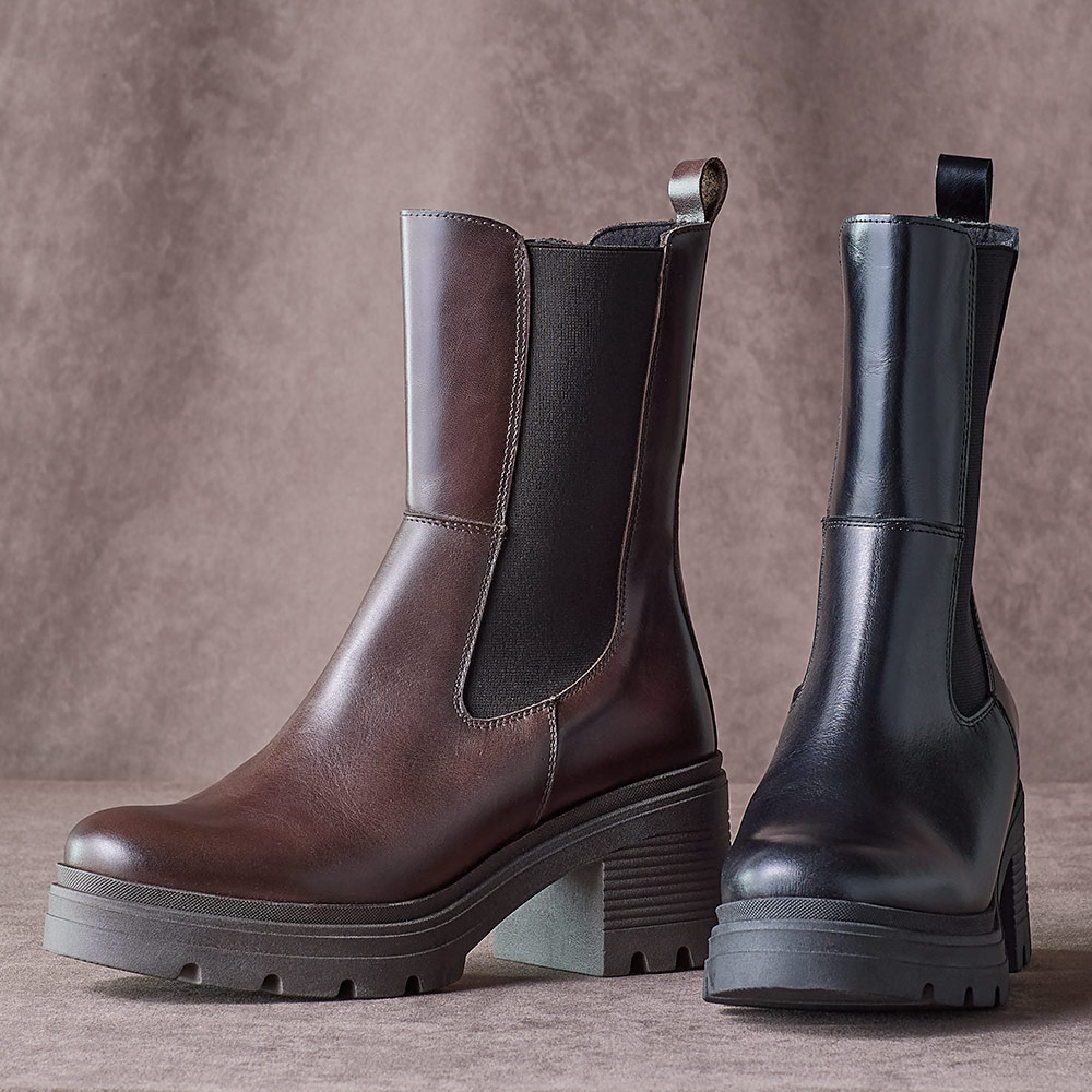 BONTRE/ボントレ ヒール厚底 ミドルブーツ(スペイン製) ロングブーツ ミドルブーツ ブーツ 125203