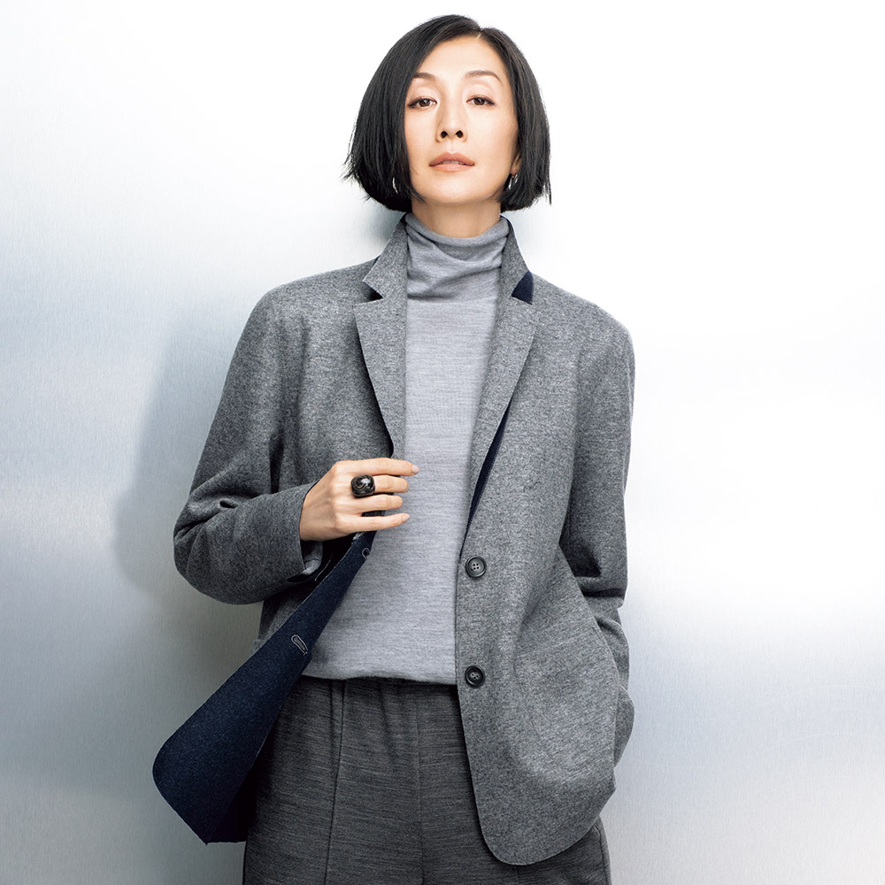 ウールカシミヤ リバーシブル ジャージー ジャケット テーラードジャケット ジャケット 125502