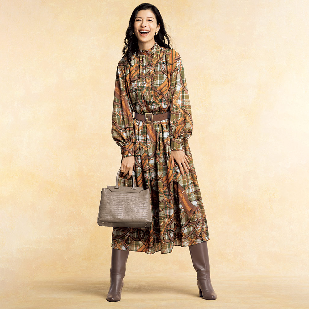 ラッティ社 ベルト柄 ワンピース マキシワンピース ロングワンピース ワンピース 126101