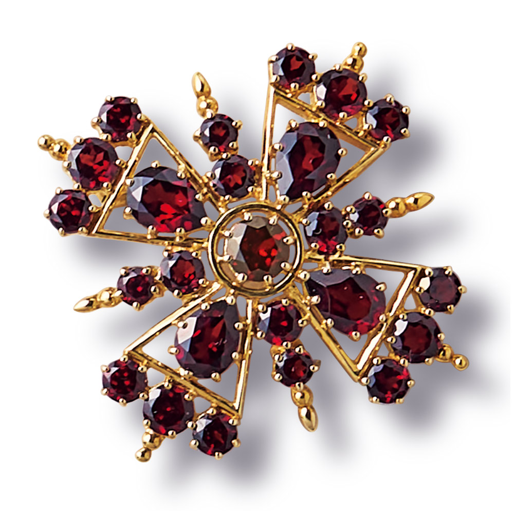 ROKUZAN/碌山 SV ガーネット デザインブローチ兼ペンダントヘッド シルバー製 ジュエリー アクセサリー 126208