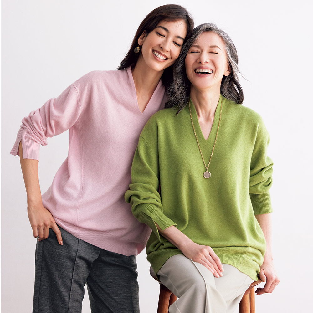 ウールカシミヤ Vネックフォルム プルオーバー ニットセーター ニット セーター 126602