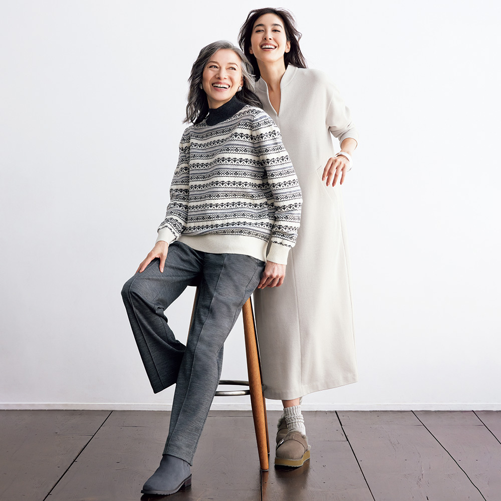 圧縮ウールジャージー Iライン ワンピース 通販 - ディノス