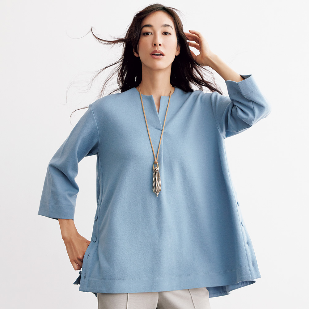 圧縮ウール スムースジャージー チュニック 長袖 七分袖チュニック チュニック 126703