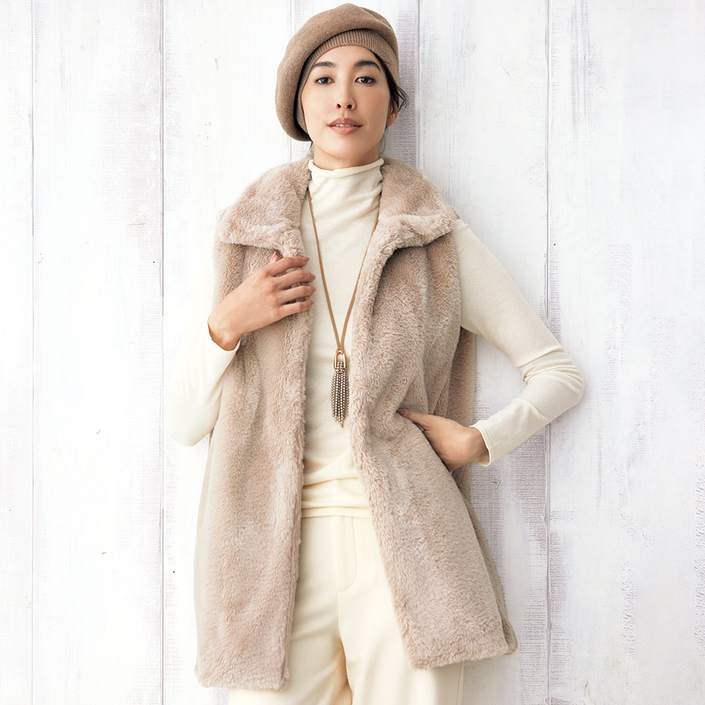 フェイクミンクファー ロングジレ ベスト ジレ ジャケット 127202