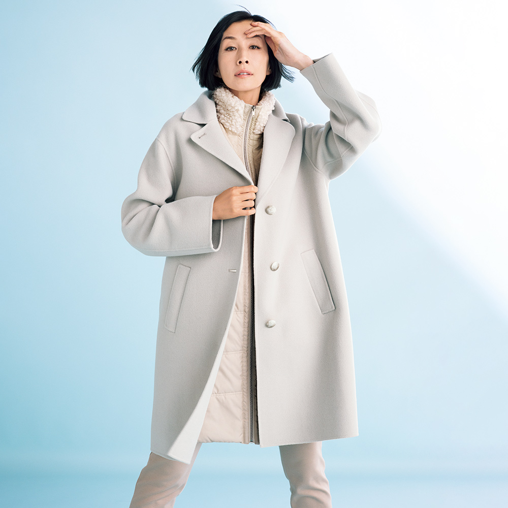 美品★SEASONS★ウールリバフーデットコート★オーバーサイズ★一枚仕立て ウール混 リバー仕立て コート 通販 - ディノス