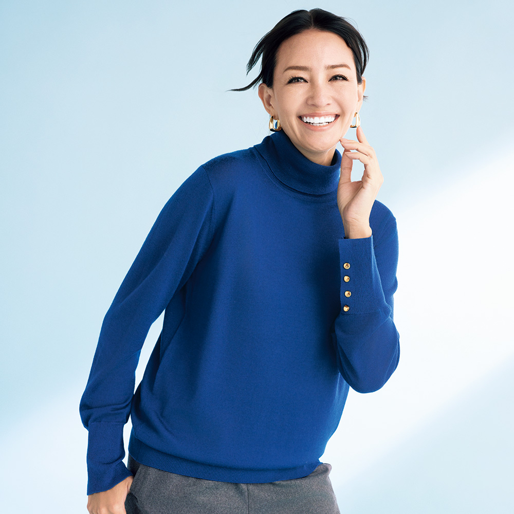 梳毛ウール ボタンデザイン タートルネック プルオーバー ニットセーター ニット セーター 127801