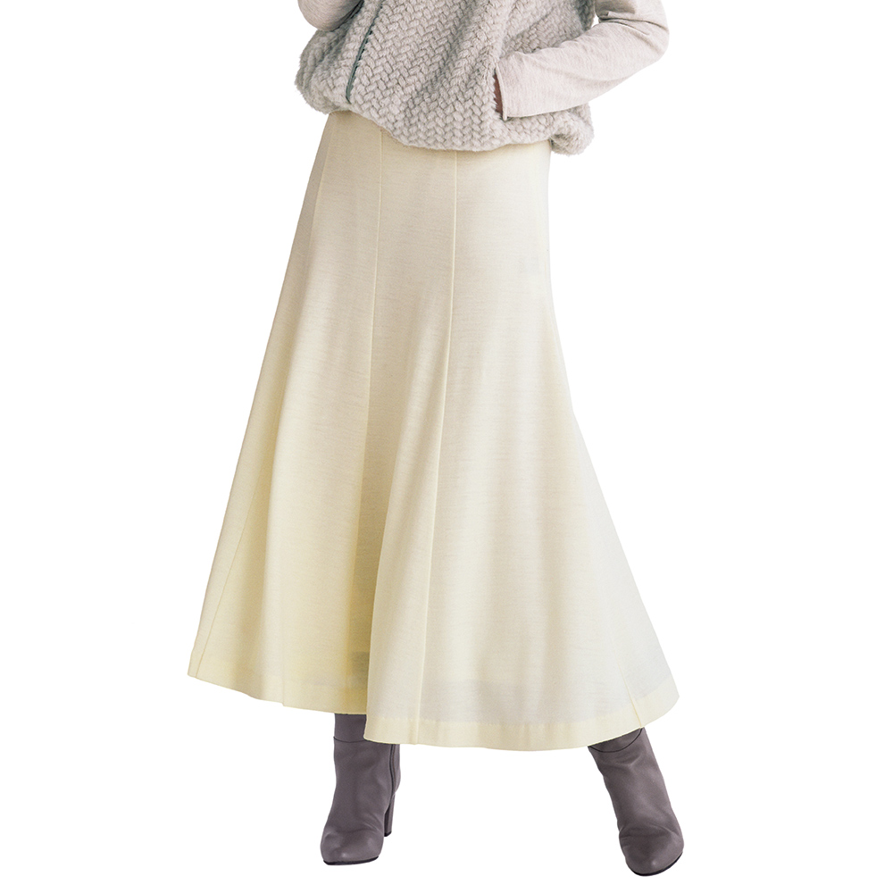 ウール圧縮ジャージー フレアースカート フレアスカート ギャザースカート スカート 127901