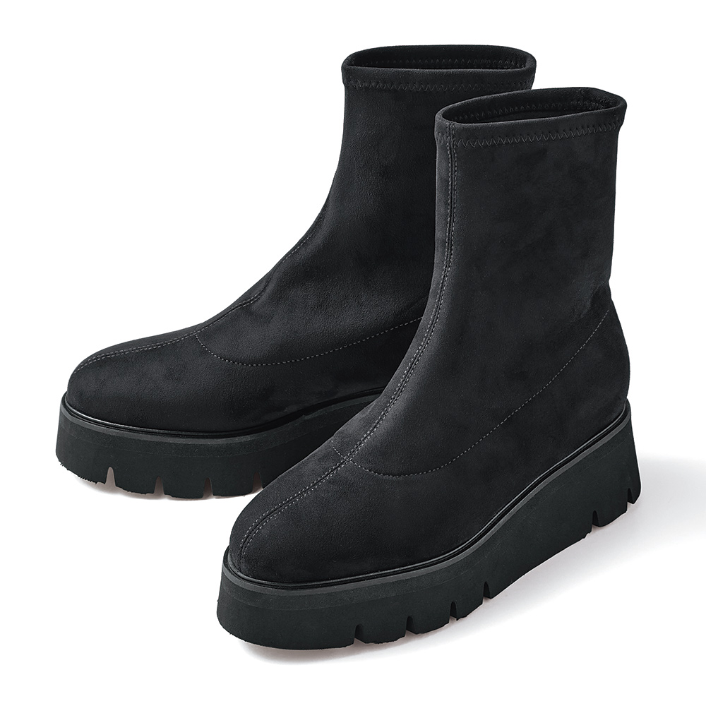 Luca Grossi/ルカグロッシ 厚底 ストレッチブーツ（イタリア製） ブーティ ショートブーツ ブーツ 128001