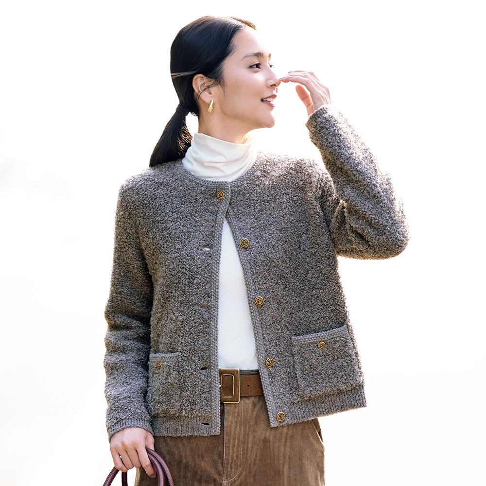 ループニット カーディガン ニットカーディガン ニット セーター 128802