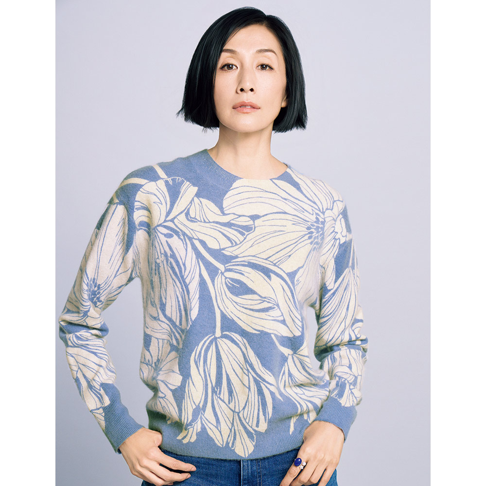 ビッグフラワープリント ニットプルオーバー ニットセーター ニット セーター 129101