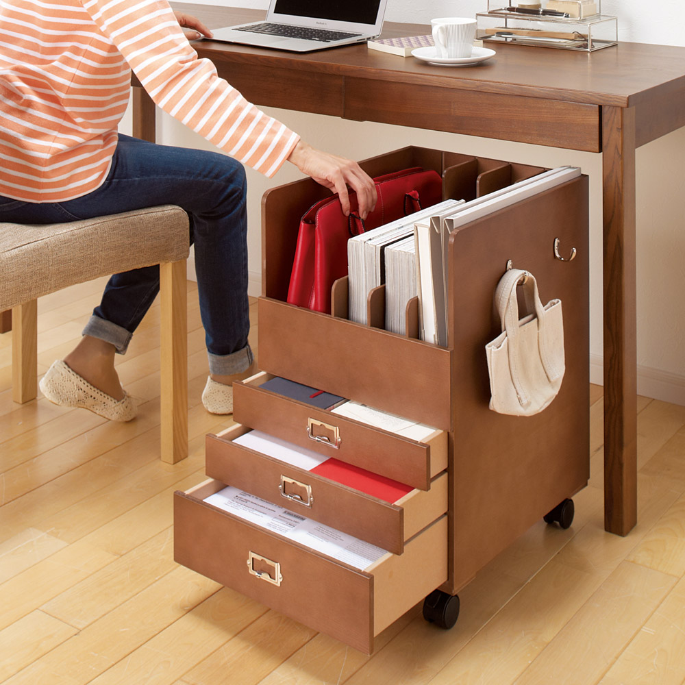 デスク下整理チェストワゴン ファイルチェストタイプ 通販 ディノス