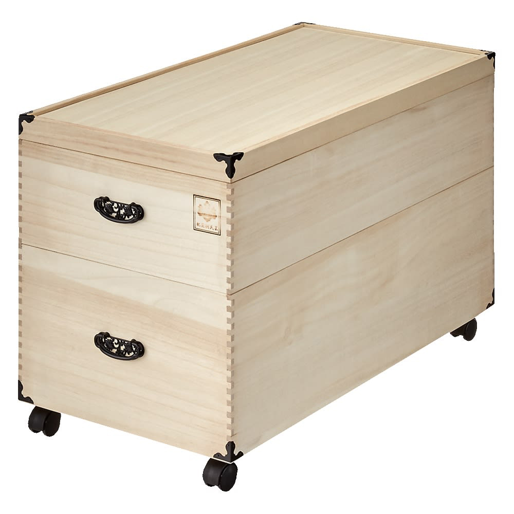 大切な衣類やひな人形をしまえる総桐収納ケース 2段・高さ52.5cm ひな人形 年中行事用品 季節商品 967702