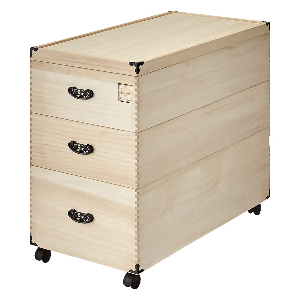 大切な衣類やひな人形をしまえる総桐収納ケース 3段・高さ69.5cm ひな人形 年中行事用品 季節商品 967703