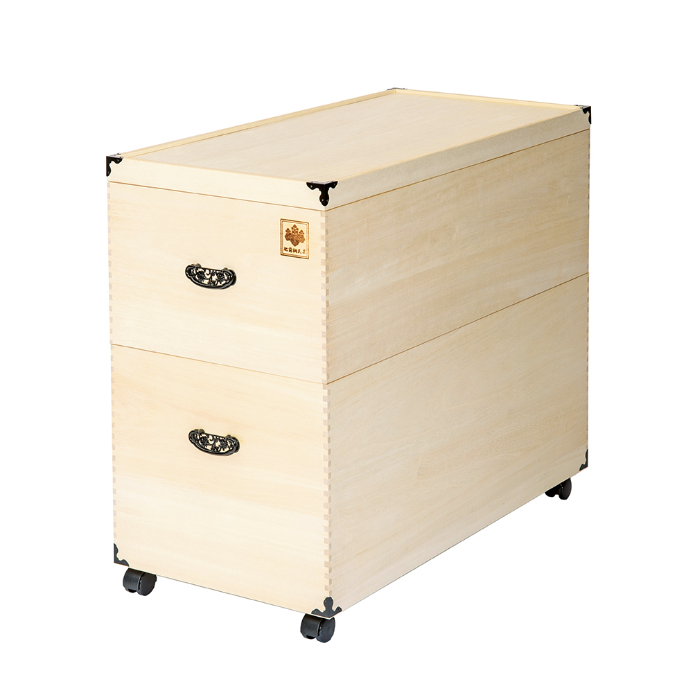 大切な衣類やひな人形をしまえる総桐収納ケース 深2段・高さ71cm ひな人形 年中行事用品 季節商品 967704