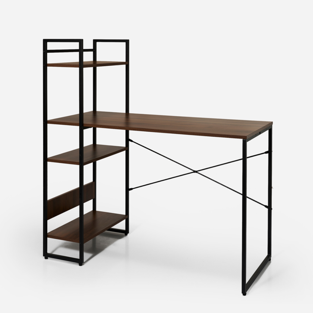 フレームデスク サイドラック付き オフィス 事務 書斎机 机 967801