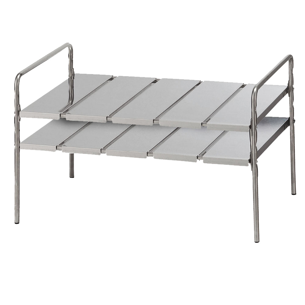 ≪2段≫シンク下ステンレス伸縮ラック キッチン用品収納 967807