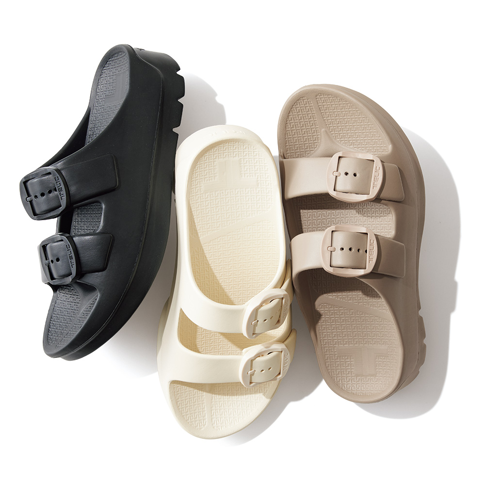 TELIC/テリック 厚底 Wバックル リカバリーサンダル 通販 - ディノス
