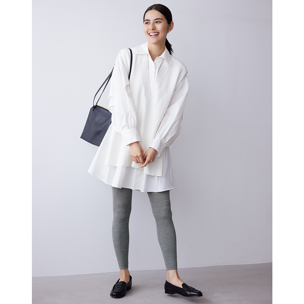 シルク 裏起毛 10分丈レギンス(日本製) 機能性ウェア インナー 雑貨 M71105