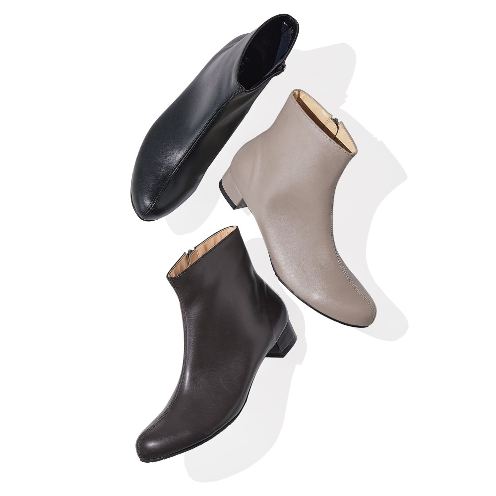 ✨美品✨RAKUNA 整体ブーツ サイドジップ 日本製 グレージュ Lサイズ RAKUNA ブーツ ショートブーツ 整体師監修 足 腰 レディース