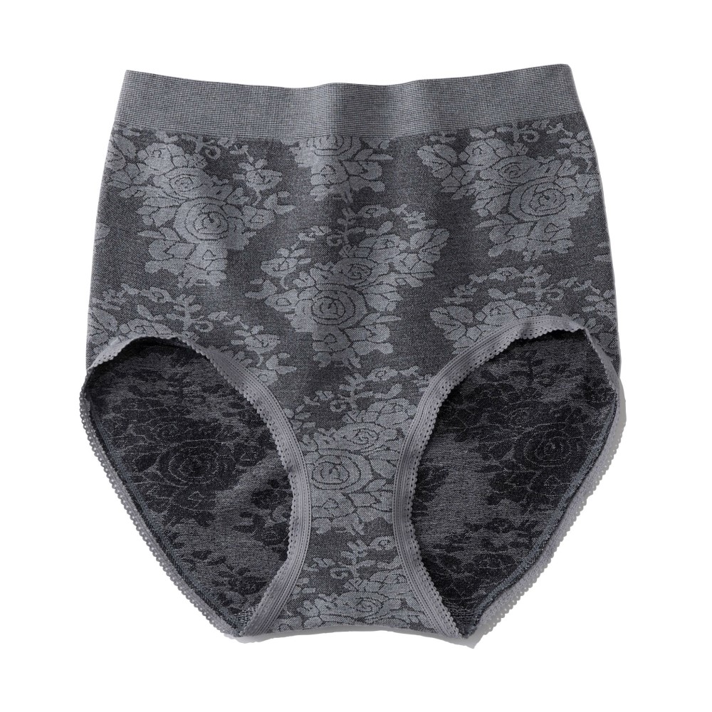 綿混ローズ柄ジャカード すっぽりショーツ 3色組×2セット（6枚組） 補整ショーツ ガードル 補整下着 シェイプインナー M75002