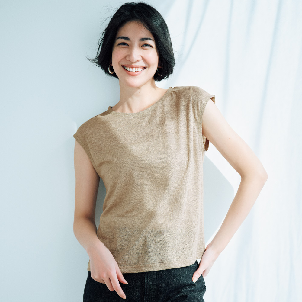 サラっと涼しいプレミアムリネン天竺シャツ 機能性ウェア インナー 雑貨 M81603