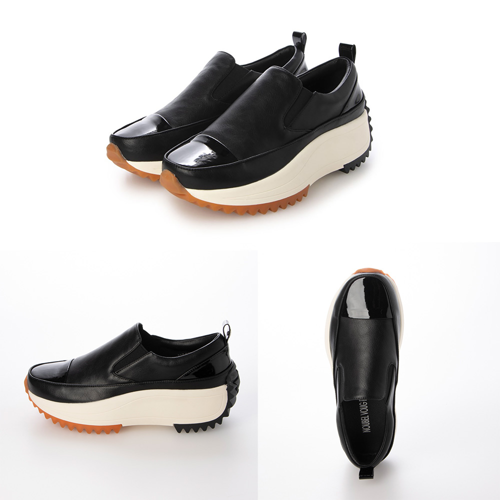 ヌーベルヴォーグ リラックス 厚底切替 スリッポン コンフォートパンプス シューズ スニーカー コンフォートシューズ M28304