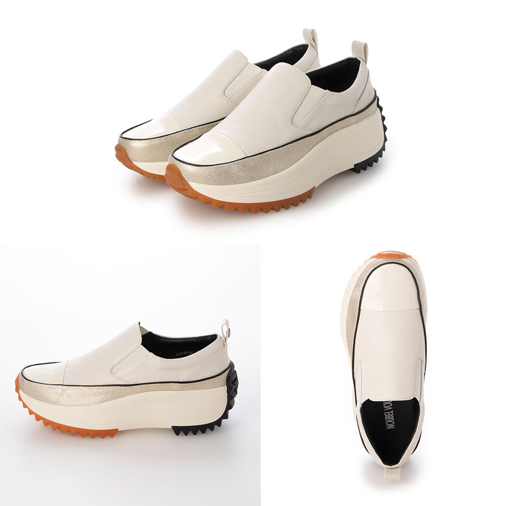 ヌーベルヴォーグ リラックス 厚底切替 スリッポン コンフォートパンプス シューズ スニーカー コンフォートシューズ M28304