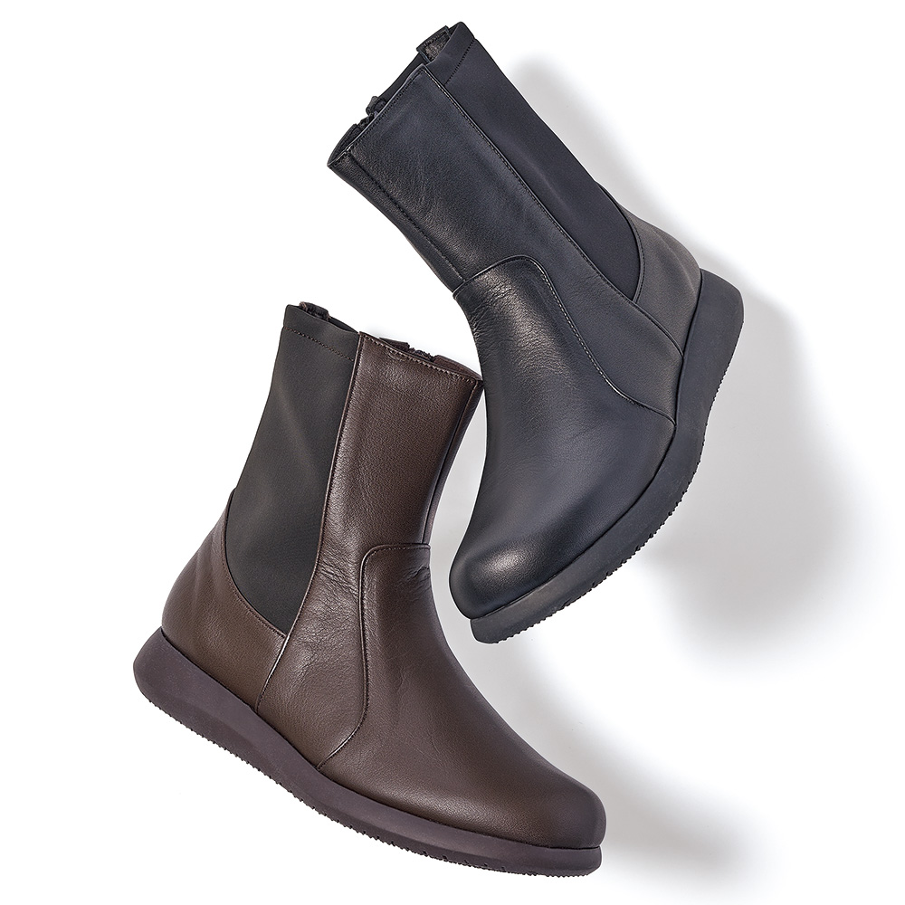 Miss Kyouko/ミスキョウコ 4Eはっ水牛革ストレッチブーツ レインブーツ レインシューズ 傘 レイングッズ M28402