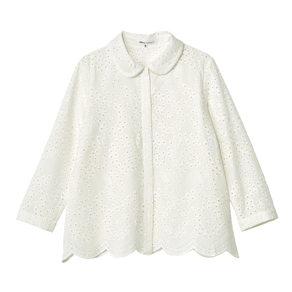 49AV．JUNKO SHIMADA/フォーティナインアヴェニュー．ジュンコ シマダ 丸襟レース ブラウス ブラウス シャツ 175103