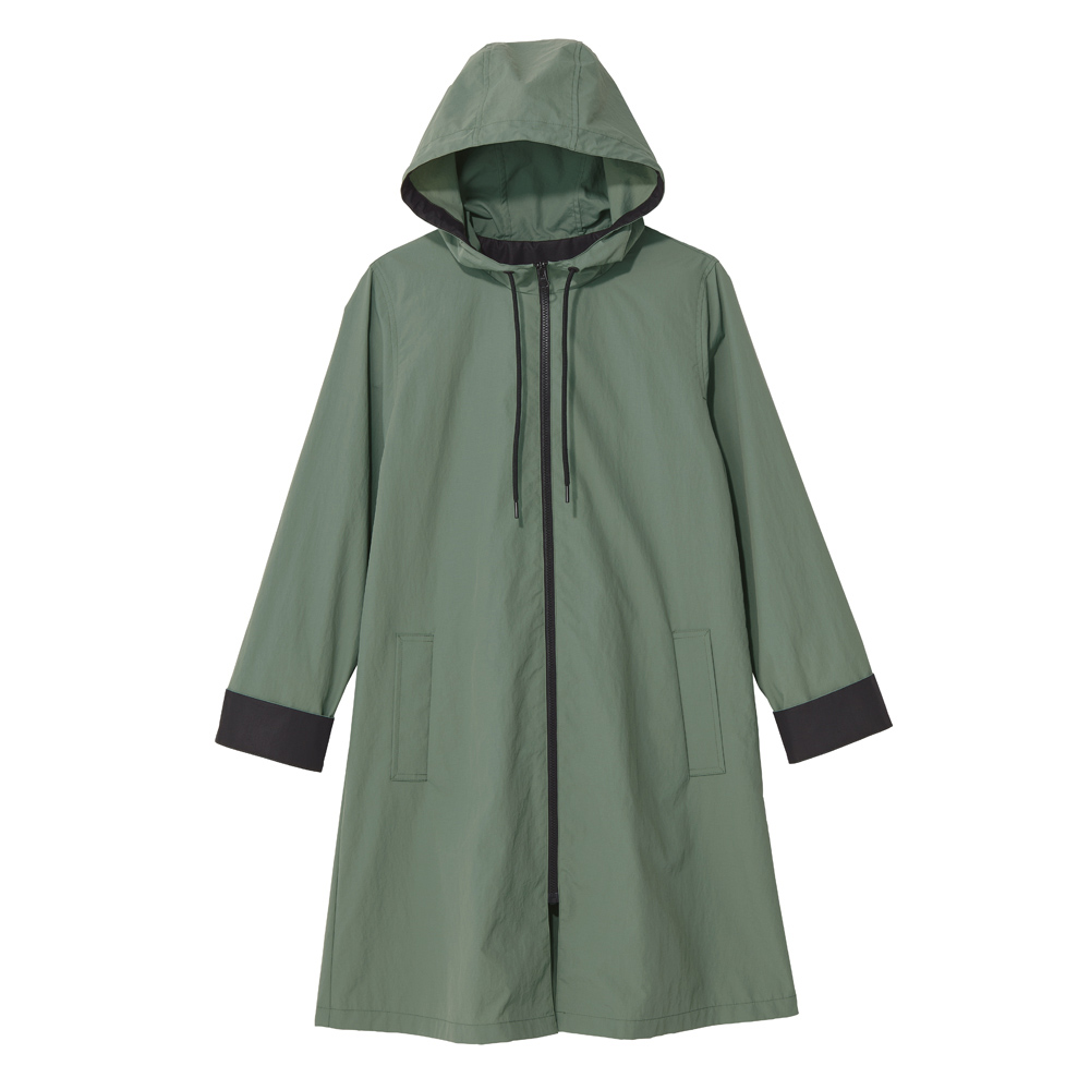 イタリア素材 はっ水 フード付き ライトコート コート 176203