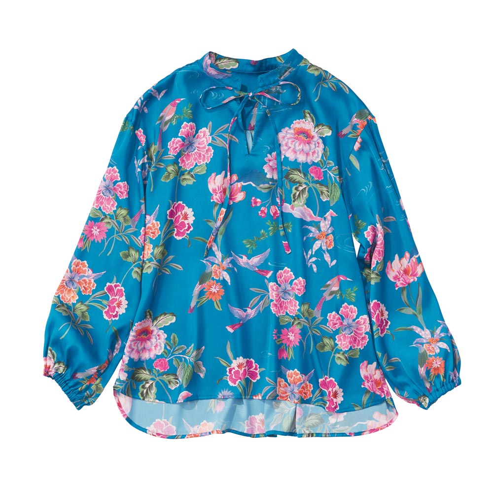 イタリア素材 シノワズリ柄 ブラウス ブラウス シャツ 176501