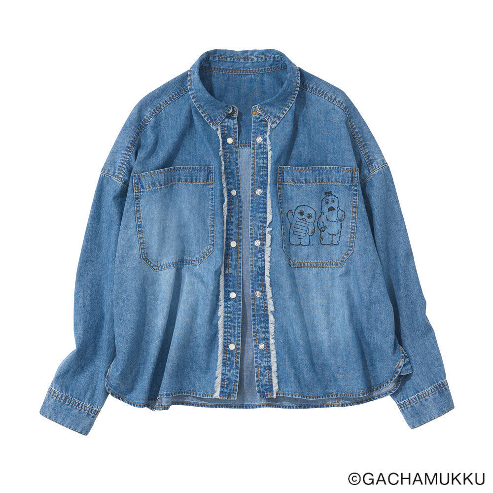 ガチャピン・ムック デニムシャツ シャツ ブラウス 176601