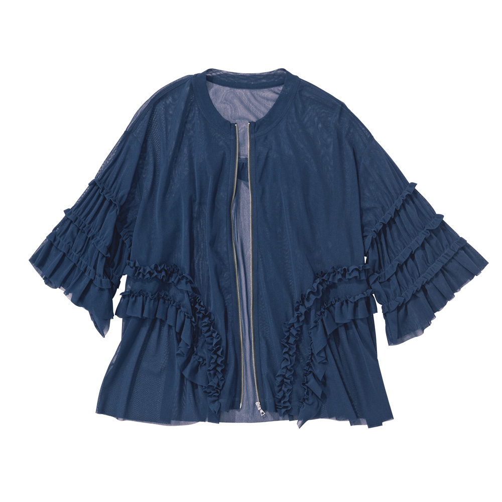 TEEE/ティー フリル使い チュール ジップブルゾン ブルゾン ジャケット 176803